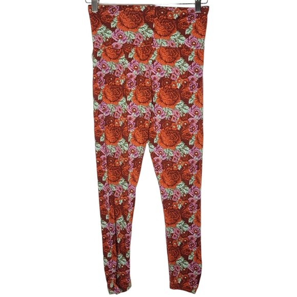 Matilda Jane NEW Medium Girls Red Floral Pull On Stretch Leggings - Picture 2 of 4